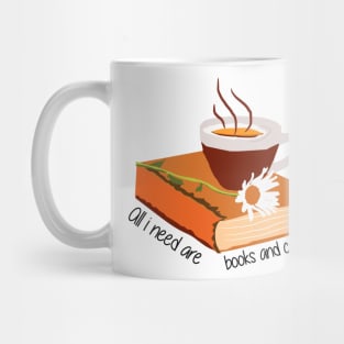 all i need is coffee and books graphic Mug